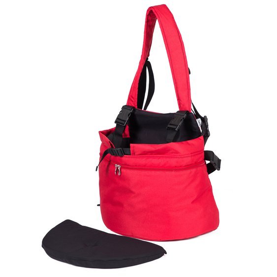 Klokánka batoh na psa červená s černou zipová .jpg