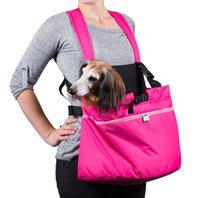 Klokánka batoh pro psa růžová s černou jezevčík zipová.jpg
