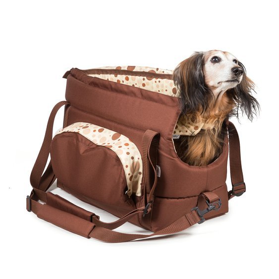 cestovní taška pro psa hnědě bubliny 1.jpg